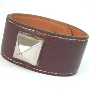 Authentic HERMES Medor bracelet Bangle leather [Used]